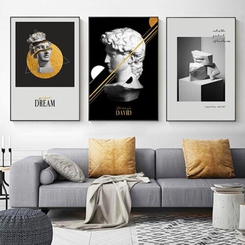 Nordic Poster and Print Fashion Wall Art Abstract David Statue Venus Goddess Canvas Art for Living Room Tableau Decoration Salon