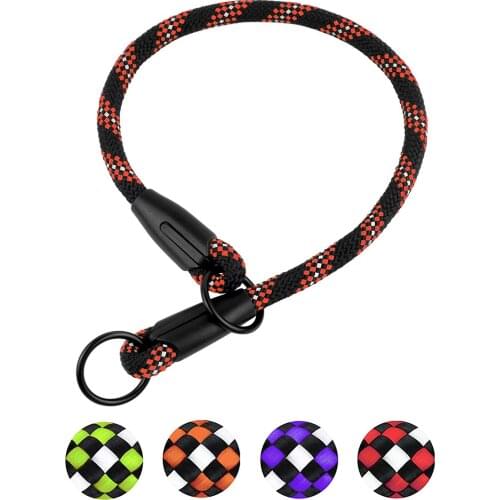 Dog Collar Slip Choke Reflective Pet Collars for Small Medium Large Dogs Rope Heavy Duty Walking Running Hiking Collar