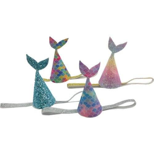 Mermaid Bling Bling Birthday Party Crown For Girls Ocean Princess Hairbands 4 Color Children Hair Accessories Bandeau