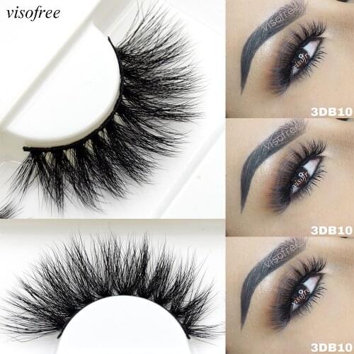 Visofree 3D mink lashes 25 mm mink eyelashes fluffy natural long Thick false eyelashes faux mink Cruelty-free eye lashes 3DB10