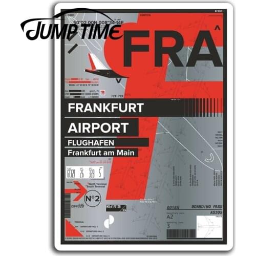 Jump Time for FRA Frankfurt Airport Vinyl Stickers Germany Travel Sticker Car Bumper Decal Waterproof Car Accessories