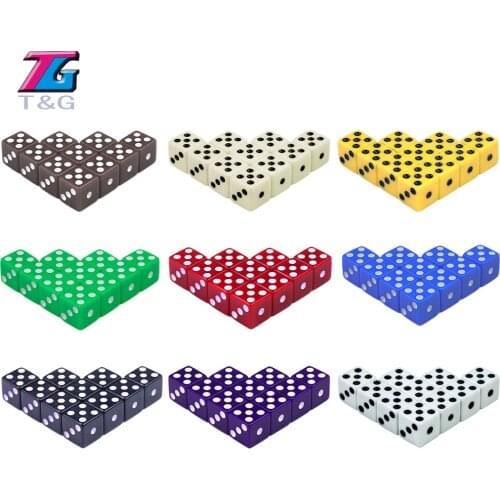 High Quality Standard Dots 10 Pc/set Multi Color D6 12mm Game Dice,for Club Party Family BoardGames