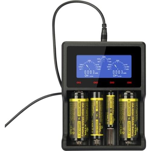 XTAR VC4 charger Universal LCD Screen Display USB Ni-MH/Ni-CD Li-ion Battery 14500/16340/18650/22650/26650/32650 Battery Charger