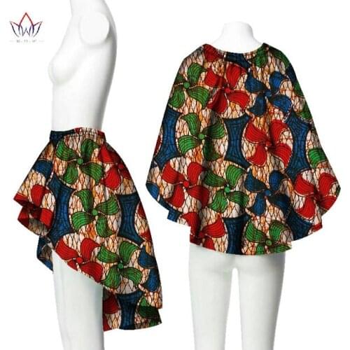 Stock Size Low Price Custom African Wax Print Wrap Cape Top Clothing Accessories for Women Dashiki Print Skirt WY1527