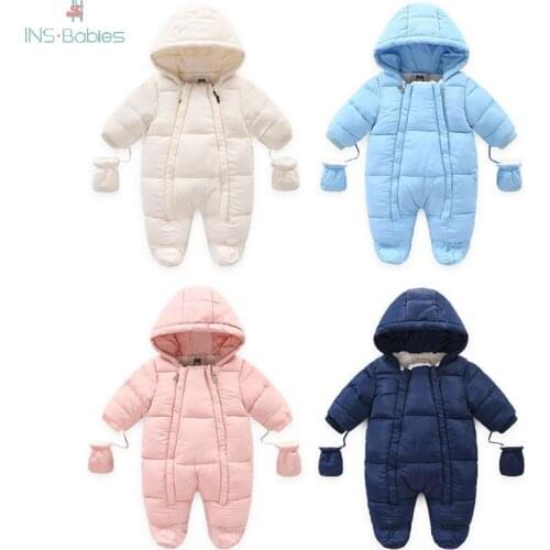Winter Baby Girl Clothes Newborn Cotton Padded jumpsuit Thickened Climbing Romper for boys snow wear Baby Costume Outwear coats