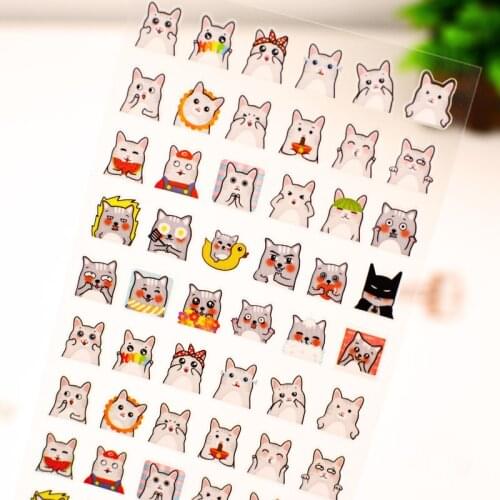1 Sheet Flat Sticker Cute Animals Garden Dog Cat Panda Child Growth Album Kindergarten Reward Sticker