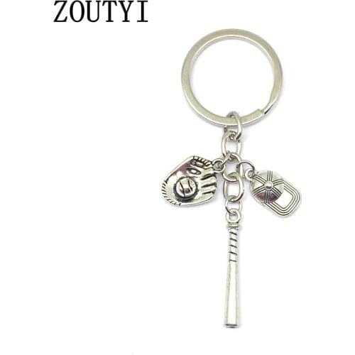 1 baseball baseball bat sports creative keychain sports souvenirs personalized DIY jewelry keychain