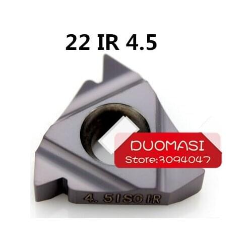 10pcs 22 IR 4.5 ISO Threaded Inserts Indexable Tungsten Carbide Threading Lathe Inserts for Threaded Lathe Holder