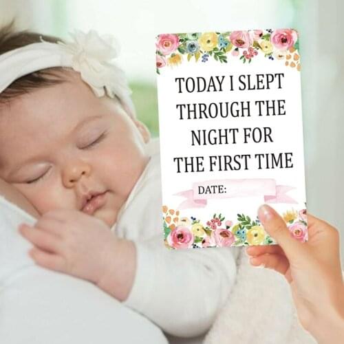 12 Pcs Month Card Baby Monthly Newborn Milestone Photo Sharing Cards Gift Set Funny Cartoon Photography Photo Cards Stickers