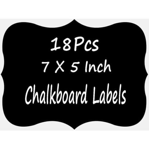 18 PCs Big Chalkboard Blackboard Sticker Craft Kitchen Jar Organizer Labels Glass Removable Blackboard Labels Stationery Office