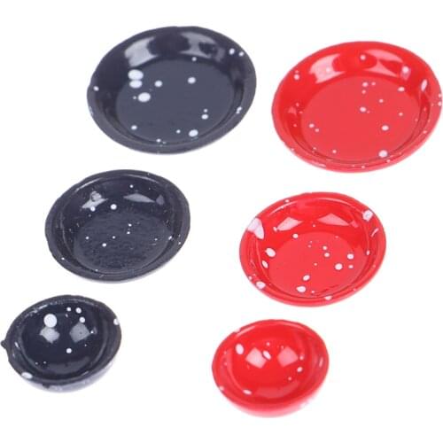 2/3Pcs/Set 1/12 Scale Cute Colorful Miniature Dollhouse Dish Plate Doll House Pretend Play Kitchen Cooking Toy Accessories