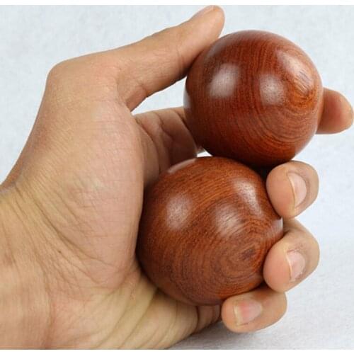 2pcs Wood Hand Ball Massage Palm Old Man Finger Activity Fitness Ball Health Care Home Useful 5cm Diameter