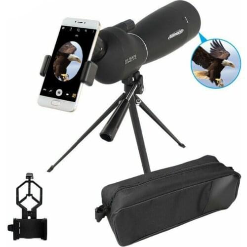 25-75x70mm Spotting Scope Telescope Angled Zoom Waterproof w/ Phone Adapter for Bird Watching Hunting Monocular