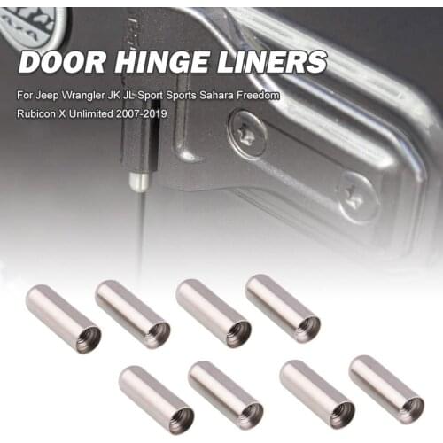 8x Door Pin Bolts Guides Door Hinge Liners for 2007-2019 for Jeep Wranglers TJ JK JL
