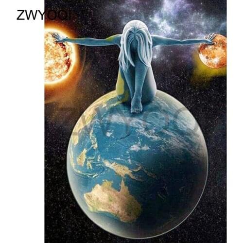 Full Round Diamond mosaic Earth woman Mars Full Square Diamond painting Cross stitch Earth woman Mars 5D DIY Diamond embroidery
