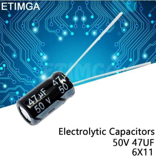 10pcs/lot 50V 47UF 6X11 Aluminum electrolytic capacitors DIP 47uf50V