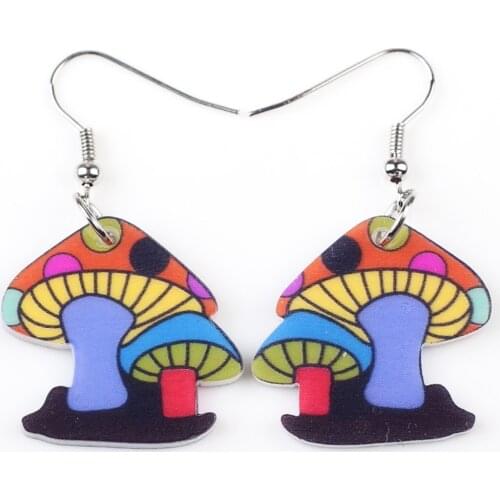 Bonsny drop mushroom earrings acrylic dangle 2015 news spring summer girls woman fashion jewelry accessories cute plant