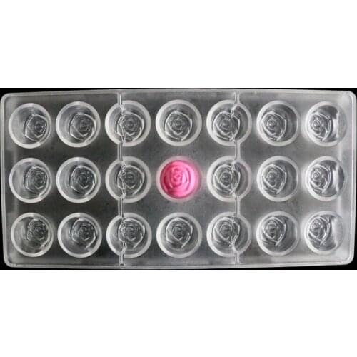 Baking Pastry Tool Rose Flower polycarbonate Chocolate Candy Mold Tray Pudding Mold Kitchen Bakeware Pastry