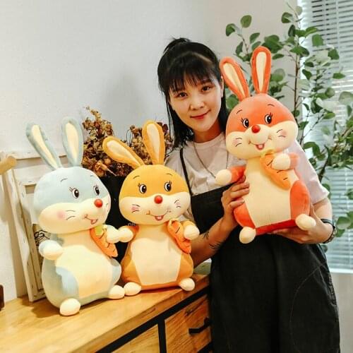 Kawaii Soft Rabbit Doll Carrot Pillow Animals Bunny Plush Stuffed Toys Creative For Childrens Baby Girls Birthday Gifts 2021