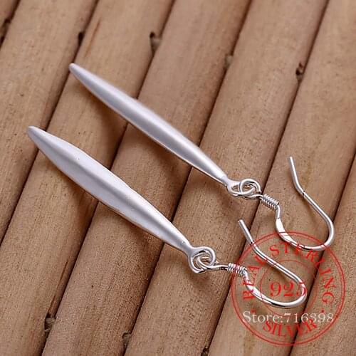 Korean 925 Sterling Silver Straight needle Vintage Long Tassel Dangle Earrings For Women 2020 Engagement Wedding Jewelry Gift