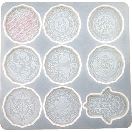 Flower of Life Pendant Crystal Epoxy Resin Mold Jewelry Necklace Earrings Silicone Mould DIY Crafts Casting Tool J60E