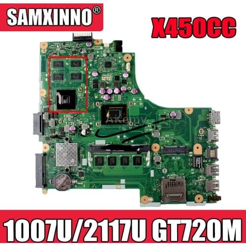 Akemy X450CC Laptop motherboard for ASUS X450CC X450C original mainboard 4GB-RAM 1007U/2117U GT720M