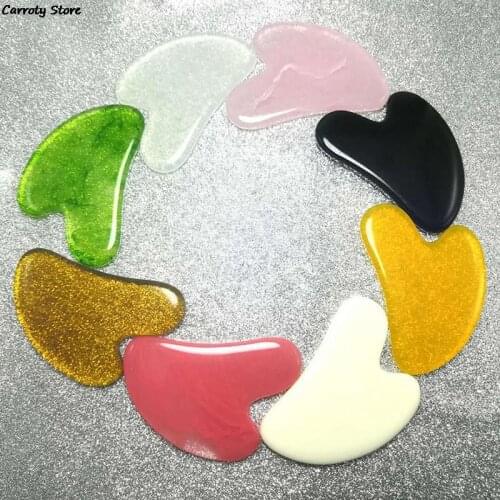 Multicolor Resin/Jade Facial Beauty Scraping Massage Tool Firm Skin Care Face Gua Sha SPA Physical Therapy Gue Anti Wrinkle Tool