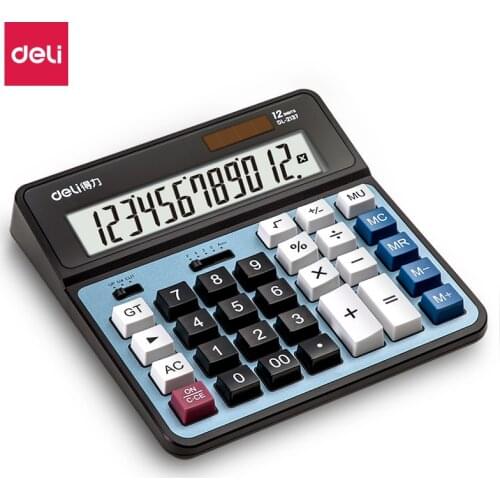 Deli Calculator Desktop Stationery 12 Digital Calculator Office Student Hot Selling 2137
