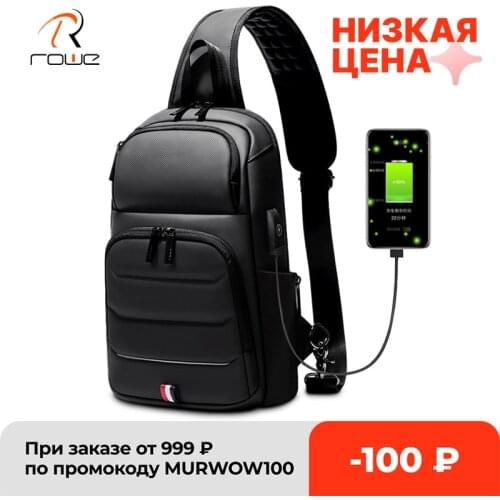 Rowe Classic Men Crossbody Bag Waterproof Business Shoulder Bags USB Charging Anti-theft Chest Bag For Men Fit For 9.7 Inch iPad