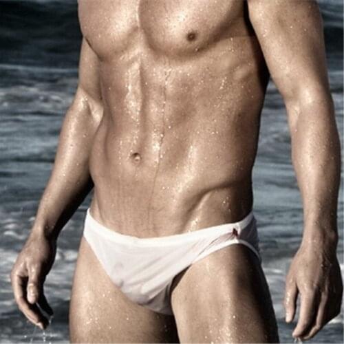Mens Sexy Swimming Suit Solid Men Swim Briefs Hot Summer Shorts Guy Swimwear Beach Swimming Surfing Board quick dry Swim Brief