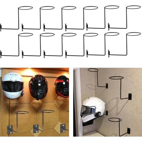 12x Motorcycle Helmet Hanger Wall Mounted Display & Organize Storage Rack Black