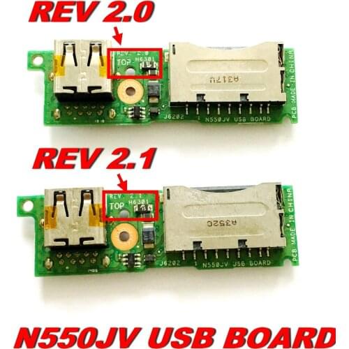 Original for ASUS N550JV USB SD CARD BOARD N550JV USB BOARD REV 2.0 REV 2.1 tested good Free shipping