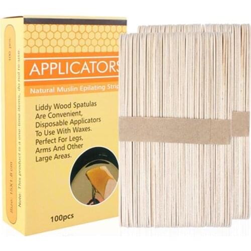 100 Pcs Wooden Wax Sticks Disposable Wooden Waxing Stick Waxing Applicator Sticks Waxing Spatulas Body Hair Removal Stick