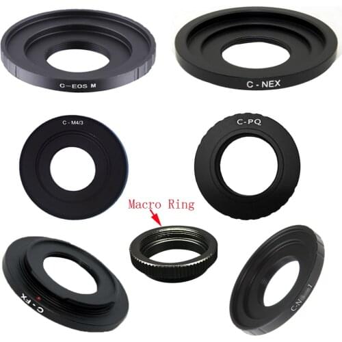 Adapter Ring C Mount Movie Lens Macro ring For C-FX C-PQ C-EOSM C-N1 NEX C-M4/3 CCTV Movie Lens