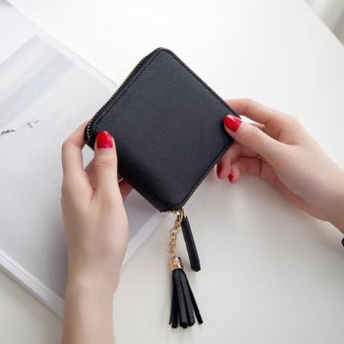 Hot Luxury Leather Wallet Cute Tassel Ladies Purse Card Holders Women Zipper Money Pocket Female Clutch Bag