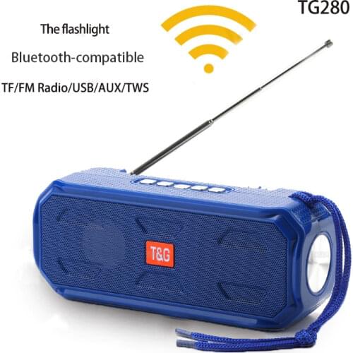 Portable Wireless Bluetooth-compatible Speaker Super Bass Stereo Subwoofer Support TWS TF AUX /USB/AUX/ FM Radio With flashlight