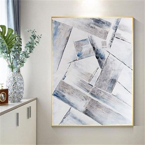Simple Design High Quality Hand-painted Modern Grey Oil Painting on Canvas Modern Art Oil Painting for All Kinds of Wall Decor