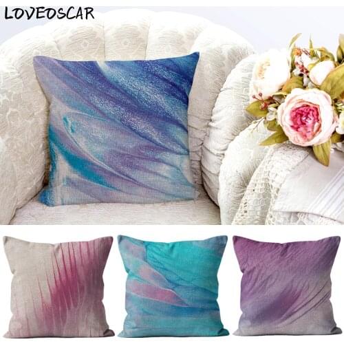 Provence Nordic Purple Blue Marble Texture Patterned Throw Pillow Case Garden Cushion Cover 40 45 50 Swanson Square Decoration