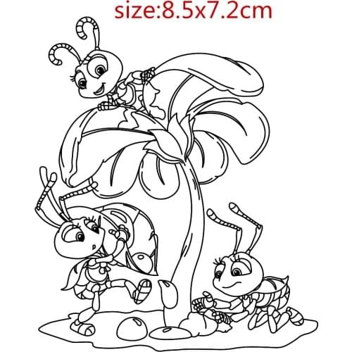 Animal ants Transparent Silicone Rubber Stamp and metal die Sheet Cling Scrapbooking DIY Cute Pattern Photo Album Stamp