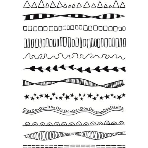 Borders Of Stars Hearts Waves Irregular lines 2021 Border Transparent Clear Silicone Stamp Seal for DIY scrapbooking