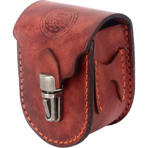 Tourbon Vintage Portable Golf Balls Pouch Tee Holder Storage 2 Balls Divot Tool Genuine Leather Golf Carrier Accessories