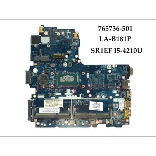 High quality 765736-501 For HP Probook 450 G2 Laptop Motherboard ZPL40/ZPL50/ZPL70 LA-B181P SR1EF I5-4210U DDR3L Fully Tested