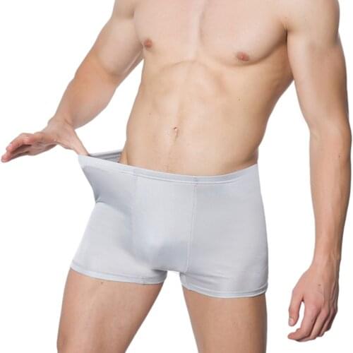 High Quality Plus Size Men Real Silk Boxer 100% Mulberry Silk Shorts Underwears L/XL/XXL/3XL FREE SHIPPING