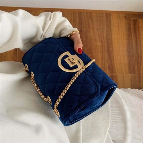 Winter Solid Color Velvet Mini Crossbody Bags For Women 2020 Lady Shoulder Messenger Bag Luxury Designer Purses and Handbags