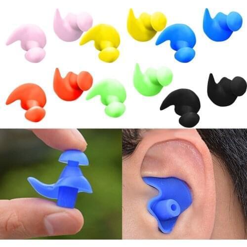 1 Pair Silicone Waterproof Soft Swim Ear Plugs Dust-proof Spiral Earplugs Water Sports Diving Swimming Accessories 6 Colors