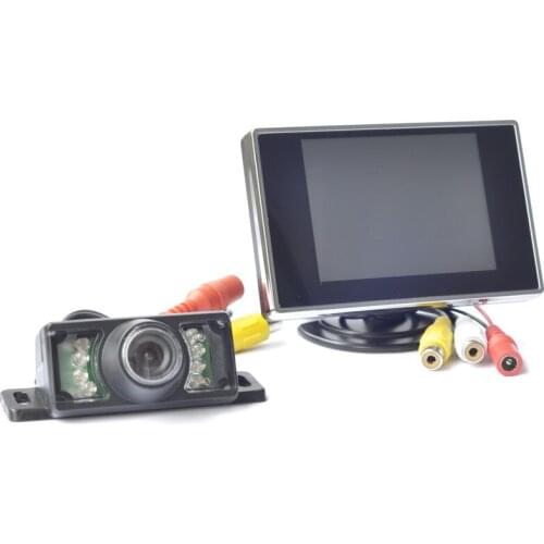 3.5 inch car monitor with backup camera,car parking sensor system with human voice alarm, display the distance on the screen