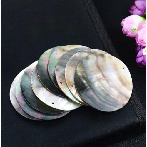 10-60mm Natural Black MOP Shell Round Charms Pendant for DIY Handmade Earring Necklace Jewelry Making Findings Accessories Parts