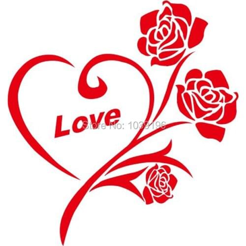 10 x Beautiful Flower Love Rose Creative Auto Decal Cartoon Car Sticker Bumper Body Decal Creative Pattern Vinyl