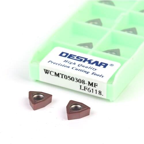 10Pcs WCMX030208-MF LF6118 WCMX 0402/0503/06T308/080412 CNC Lathe Carbide insert U Type Machining Stainless Steel Cutting Sharp