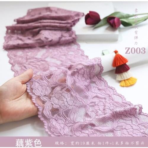 2 Meters Super Wide Flower Purple Blue Pink Stretch Lace Trim fo Cloth and Panties Bra Design Elastic Lace Trim Fabric